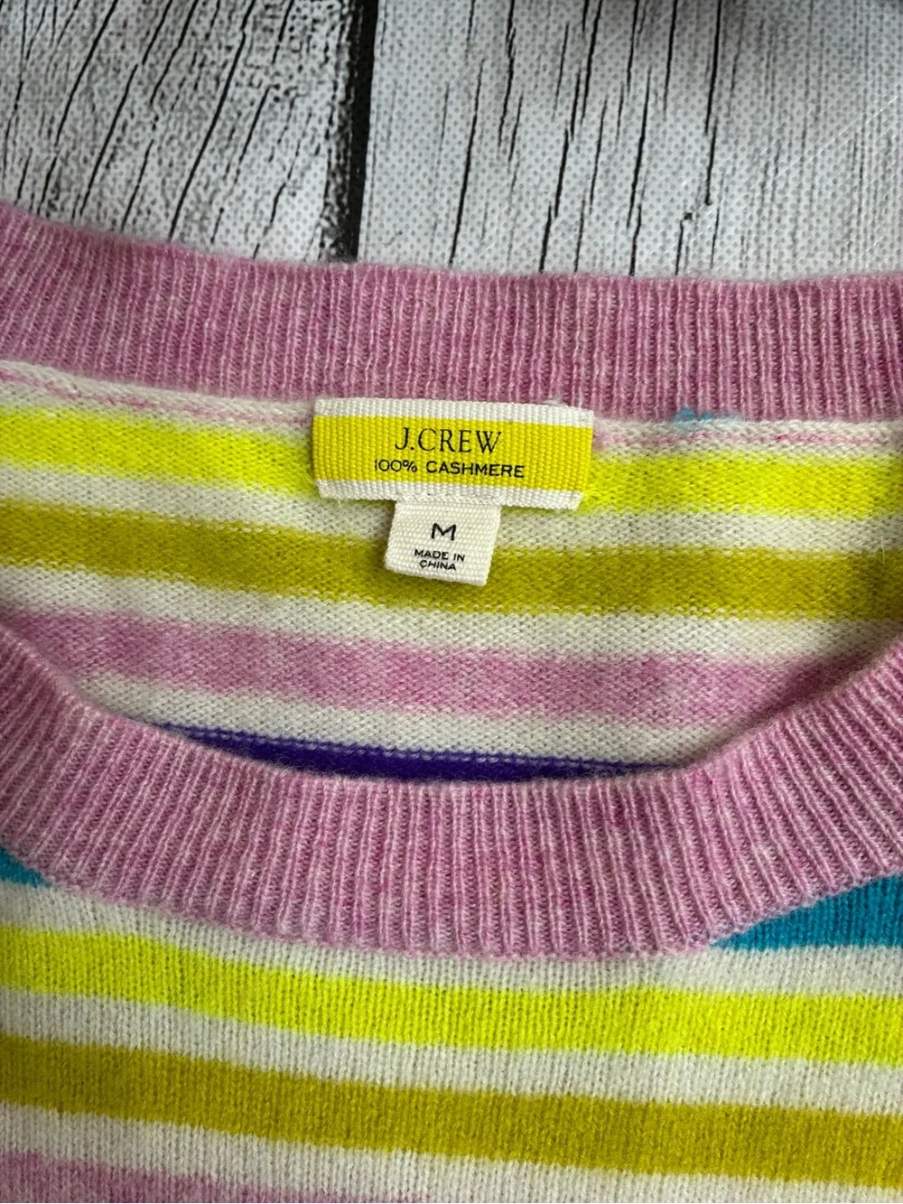 J. Crew Rainbow Stripe Cashmere Sweater